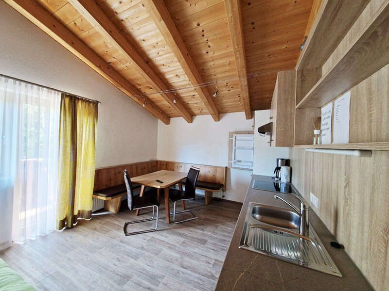 Living area with kitchenette and dining area