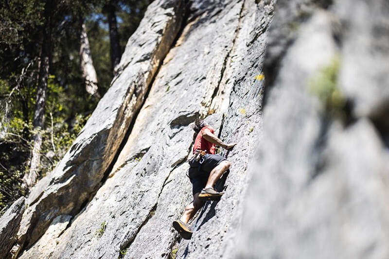Climbing in the Schnanner Gorge in summer
