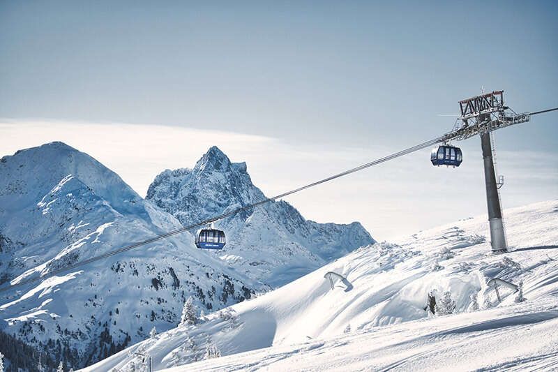 Bergbahnen im Winter am St Anton am Arlberg